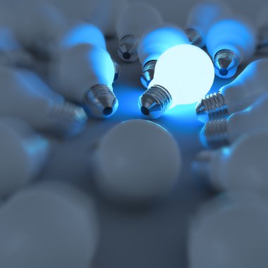 3D büyüyen ışıksız akkor B'den ayakta ampul