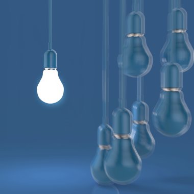 yaratıcı fikir ve liderlik kavramı ışık ampul 