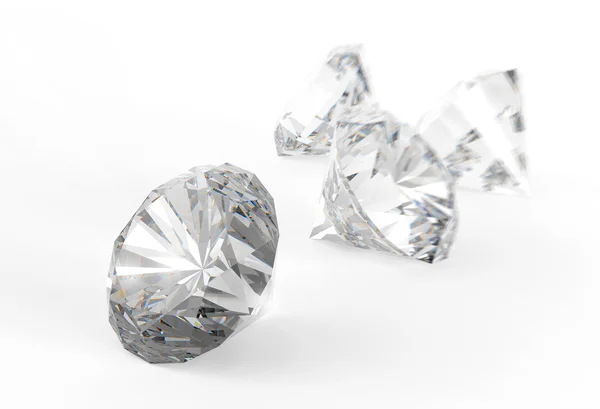 Diamantes isolados em branco — Fotografia de Stock