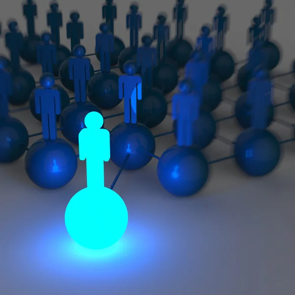 3d light growing human social network and leadership — Stock Photo, Image