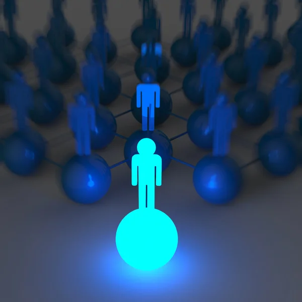 3d light growing human social network and leadership — Stock Photo, Image