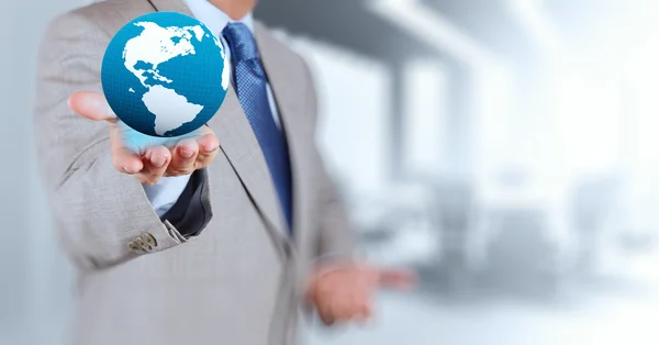 3d earth globe in his hand as concept — Stock Photo, Image