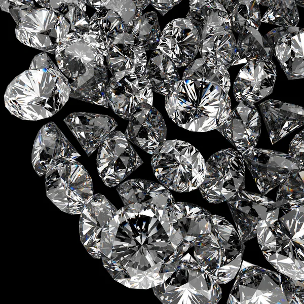 Diamonds 3d in composition as concept — Stock Photo, Image