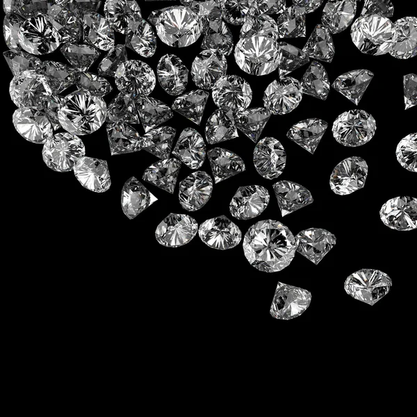 Diamantes 3d en composición como concepto — Foto de Stock