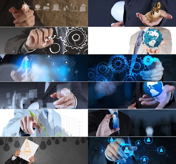 Collage di strategia di business fotografico come concetto — Foto Stock