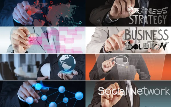 Collage di strategia di business fotografico come concetto — Foto Stock