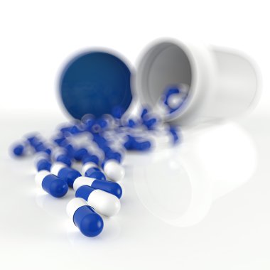 hap hap şişesi üzerinde beyaz dışarı dökülmesini