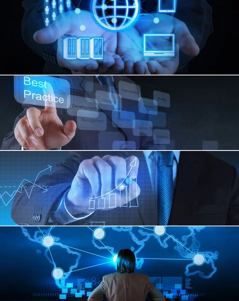 Collage von Foto-Business-Strategie als Konzept — Stockfoto