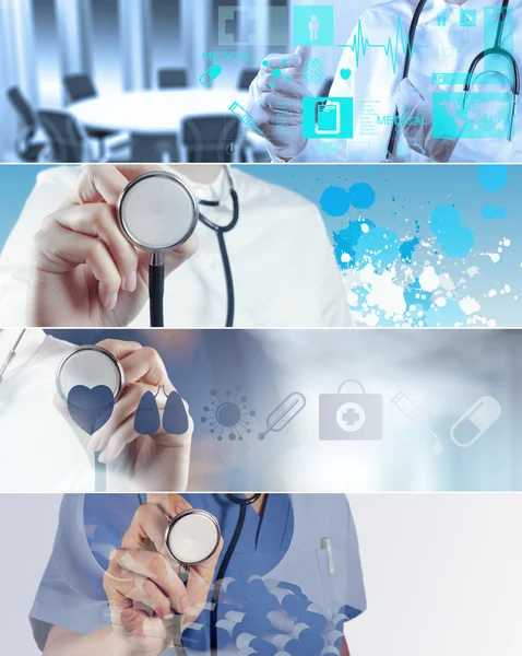 Collage of Various concepto médico moderno —  Fotos de Stock