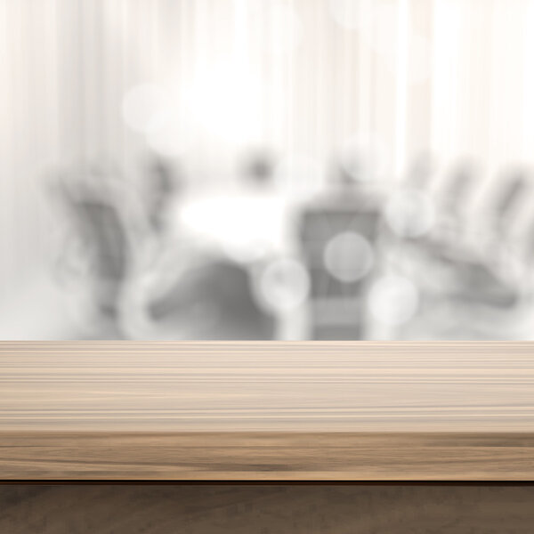 Empty table and blurred  background for business product present