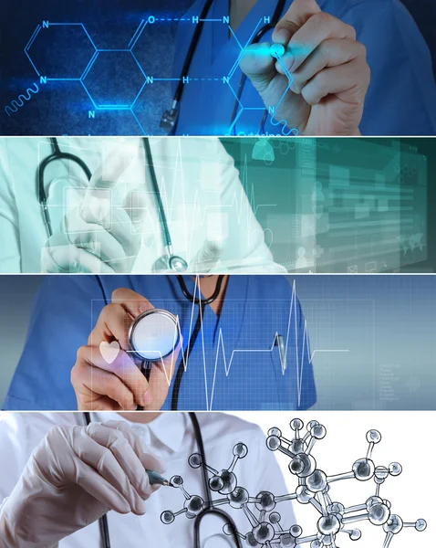 Collage van diverse moderne medische concept — Stockfoto