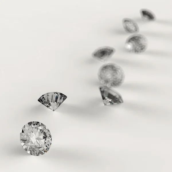 Diamonds 3d in composition — Stock Photo, Image