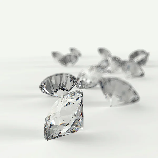 Diamantes 3d en composición — Foto de Stock