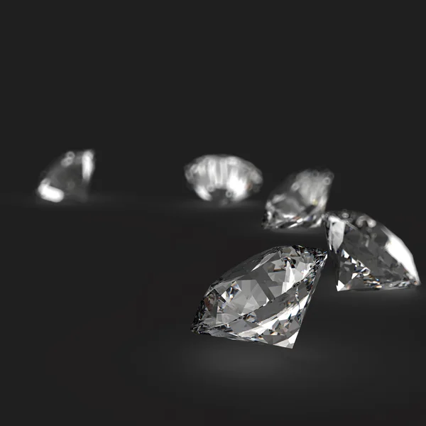 Diamantes 3d en composición como concepto —  Fotos de Stock