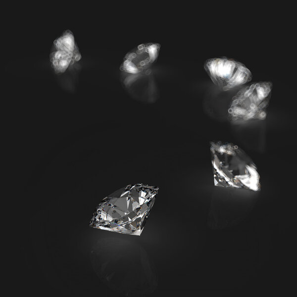 Diamonds 3d in composition as concept