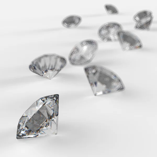 Diamantes 3d en composición como concepto —  Fotos de Stock