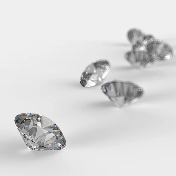 Diamantes 3d en composición como concepto — Foto de Stock