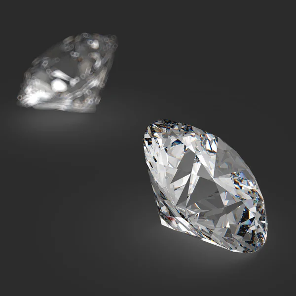 Diamantes 3d en la composición como concepto — Stockfoto