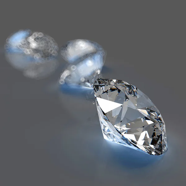 Diamantes sobre fondo gris —  Fotos de Stock