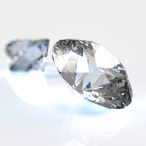 Diamonds  on white background 