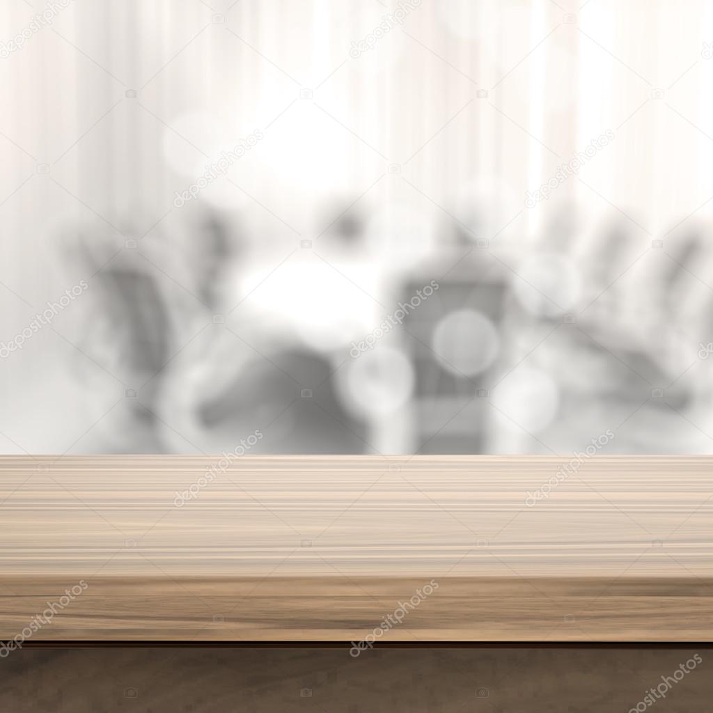 Empty table and blurred  background for business product present