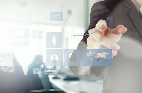 Businessman working with his office  background as concept — Stock Photo, Image