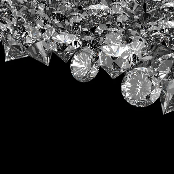 Diamantes 3d en composición como concepto —  Fotos de Stock