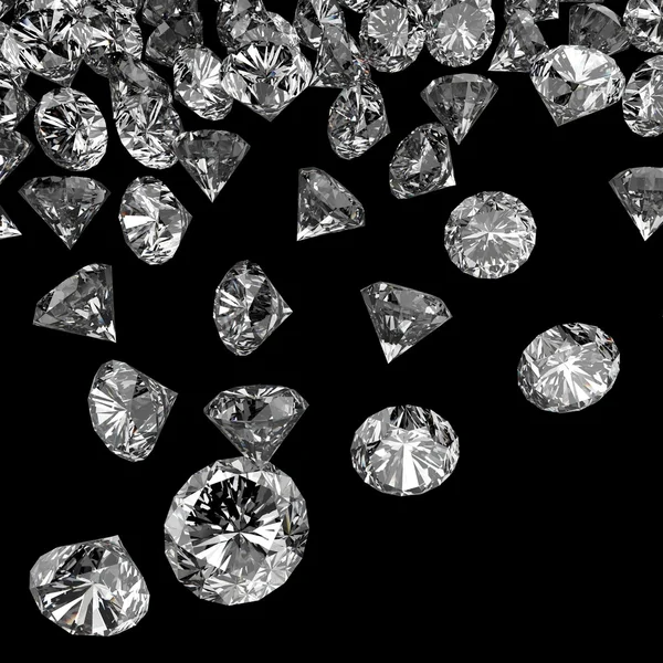 Diamantes 3d en composición como concepto — Foto de Stock