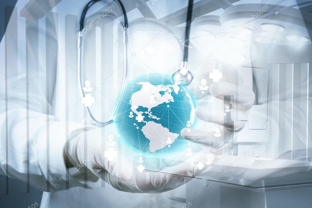 New medicine. здоровье медицина фон. доктор ренделл минди. современная лаборатория. медицина будущего.