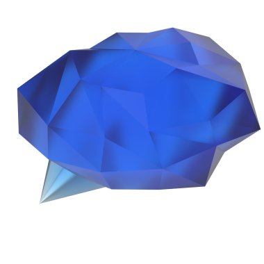 Beyaz arka plan üzerinde düşük Poli geometrik konuşma balonu