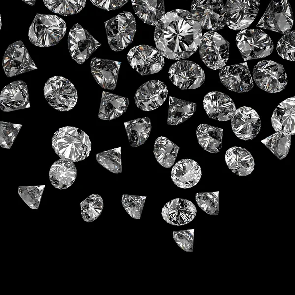 Diamantes 3d en composición como concepto —  Fotos de Stock