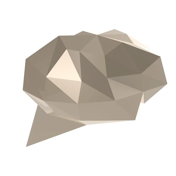 Low poly geometryczne dymek na białym tle — Zdjęcie stockowe