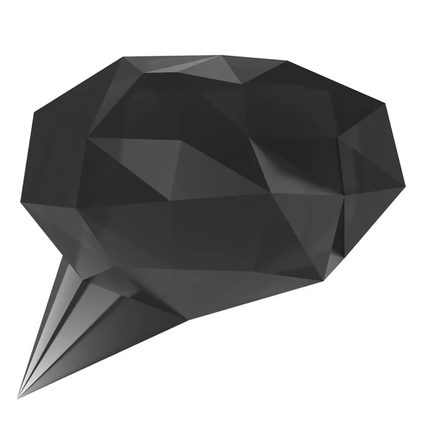 Low poly geometryczne dymek na białym tle — Zdjęcie stockowe