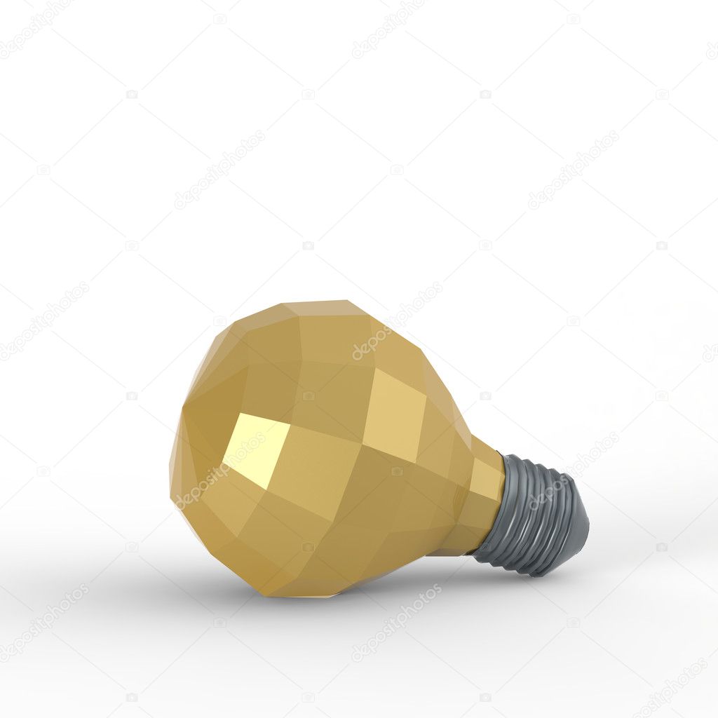 low polygonal 3d  light bulb concept symbol