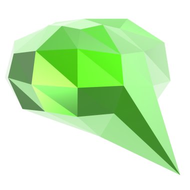 Beyaz arka plan üzerinde düşük Poli geometrik konuşma balonu