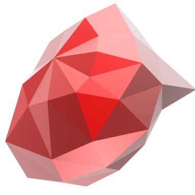 Beyaz arka plan üzerinde düşük Poli geometrik konuşma balonu