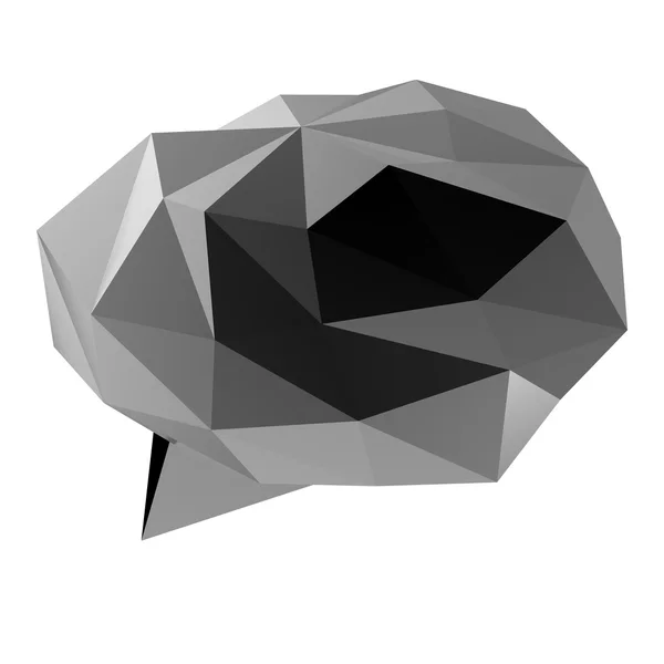 Low poly geometryczne dymek na białym tle — Zdjęcie stockowe