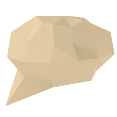 Beyaz arka plan üzerinde düşük Poli geometrik konuşma balonu