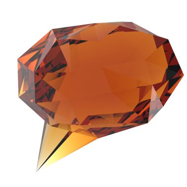 Beyaz arka plan üzerinde düşük Poli geometrik konuşma balonu