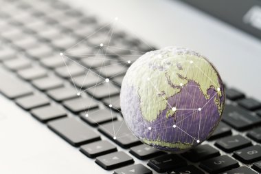 el çekilmiş doku dünya ile sosyal medya diyagram dizüstü bilgisayarda com