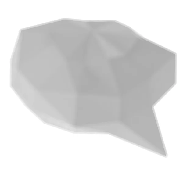 Beyaz arka plan üzerinde düşük Poli geometrik konuşma balonu — Stok fotoğraf