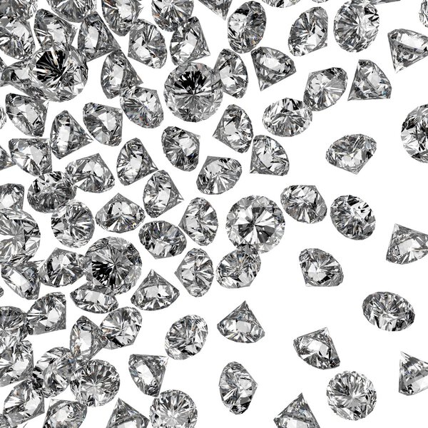 Diamonds 3d in composition as concept