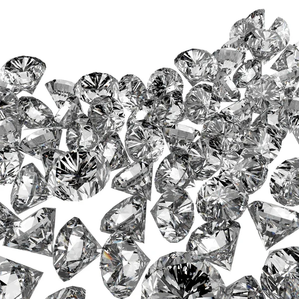Diamanti 3d nella composizione come concetto — Foto Stock