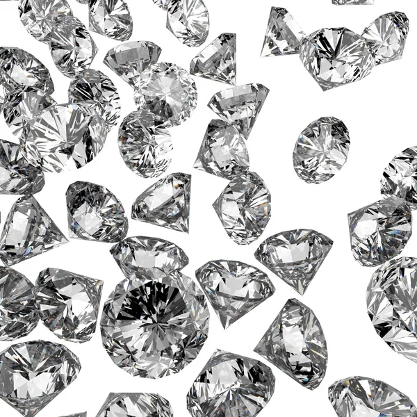 Diamantes 3d en la composición como concepto — Stockfoto