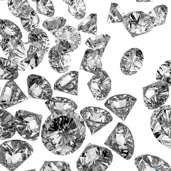 Diamantes 3d en composición como concepto —  Fotos de Stock