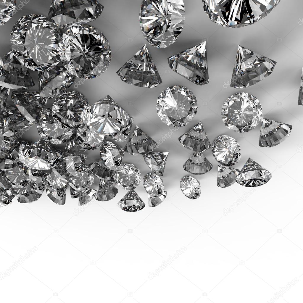 Diamonds 3d in composition as concept