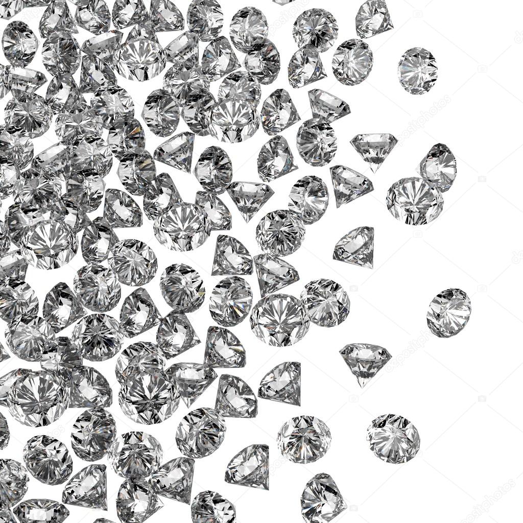 Diamonds 3d in composition as concept