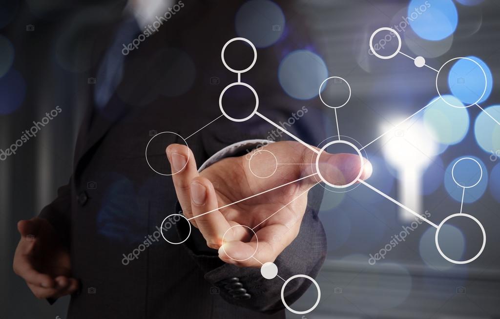 Hand drawing blank flow chart on new modern computer as concept Stock ...