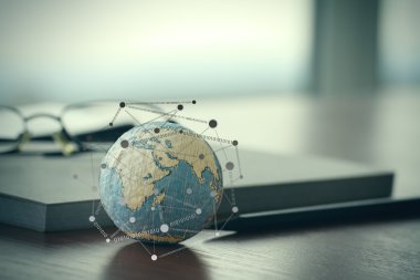 elle çizilmiş doku dünya digi diyagramda boş sosyal medya ile