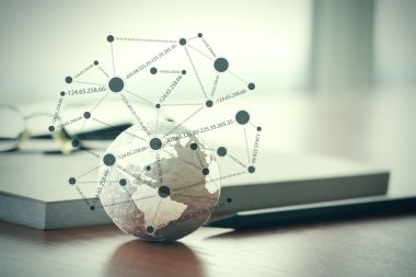 elle çizilmiş doku dünya digi diyagramda boş sosyal medya ile